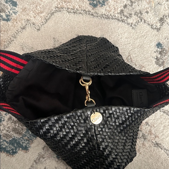 Clare V Bateau Tote Black Woven Leather Everyday Carryall Minimalist - Picture 14 of 16